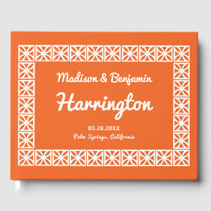 Midcentury Modern Wedding, Breeze Blocks Frame Guest Book