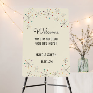 Midcentury Modern Wedding Welcome Foam Board