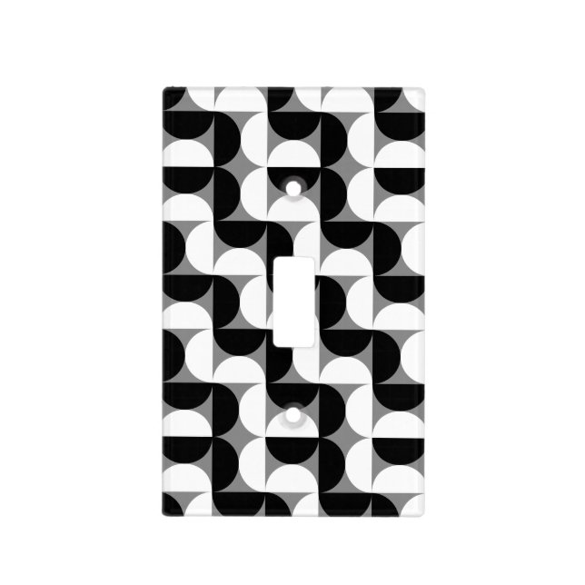 Midcentury Pattern Bowls Black White Light Switch Cover (Front)