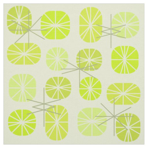 Midcentury Pattern Oblongs Chartreuse Fabric