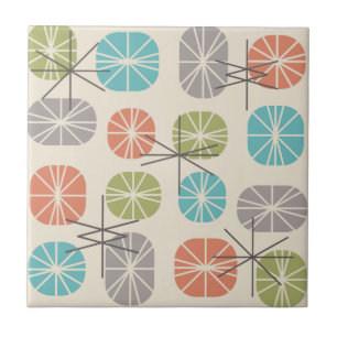 Midcentury Pattern Oblongs Colorful Multicolored Ceramic Tile