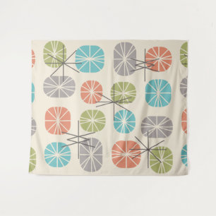Midcentury Pattern Oblongs Colorful Multicolored Tapestry