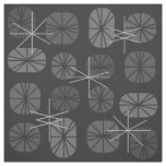 Midcentury Pattern Oblongs Dark Gray Fabric