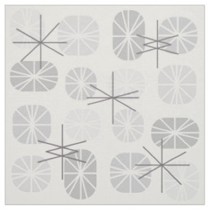 Midcentury Pattern Oblongs Light Gray Fabric