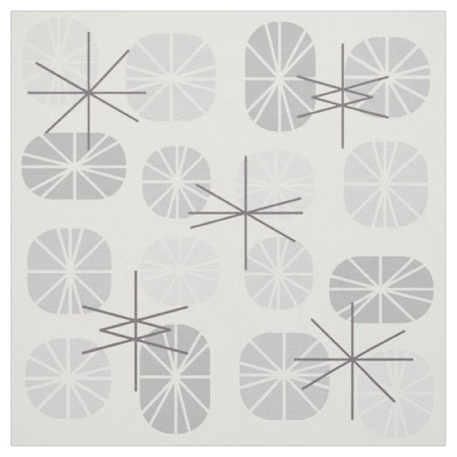 Midcentury Pattern Oblongs Light Gray Fabric (Swatch)