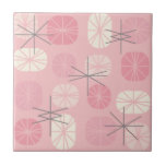 Midcentury Pattern Oblongs Pink Vanilla Ceramic Tile<br><div class="desc">A stylish 1950s mid century modern pattern with oblongs that have spokes in various colors.</div>