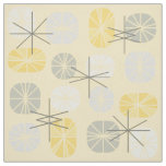 Midcentury Pattern Oblongs Yellow Gray Fabric