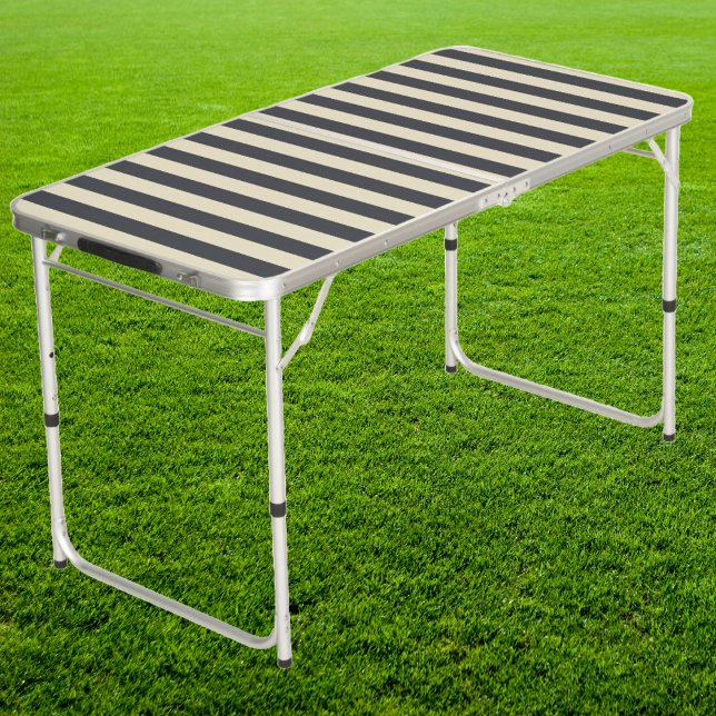 MidCentury PoloStriped Mediterranean Gray Tailgate Beer Pong Table (Creator Uploaded)