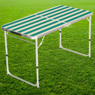 MidCentury PoloStriping Aqua Beach Breeze Tailgate Beer Pong Table
