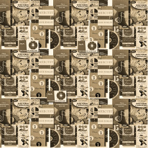 MIDCENTURY RECORD ADVERTISING WRAPPING PAPER