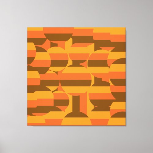 midcentury retro groovy 70s geometric art canvas print