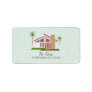 Midcentury Retro Pink House Address Label