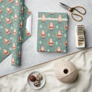 Midcentury Santa 6-7 Meme Retro Wrapping Paper