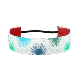 Midcentury Sunburst Design in Shades of Blue   Athletic Headband