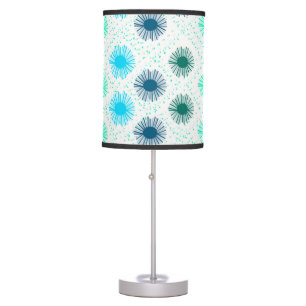 Midcentury Sunburst Design in Shades of Blue Table Lamp