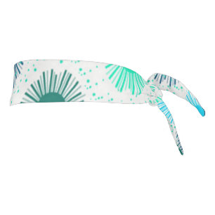 Midcentury Sunburst Design in Shades of Blue  Tie Headband