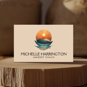 Midcentury Tranquility Life Coach, Meditation Business Card