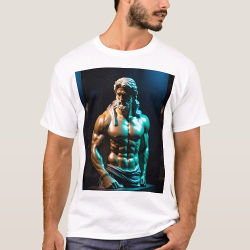 Middelparti Simplistic Greek God Statue T_Shirt