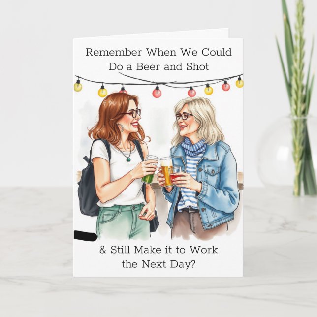 Middle Aged Birthday Humor for Her Card (Front)