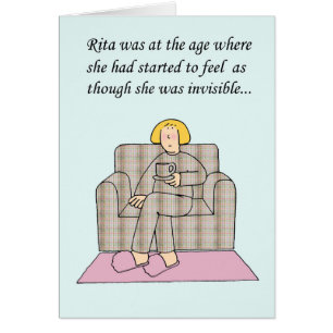 Middle Aged Invisible Woman Cartoon Cards