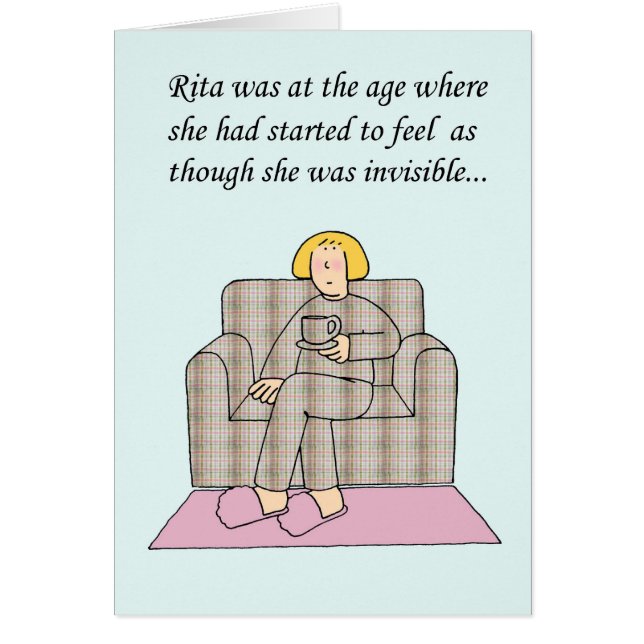 Middle Aged Invisible Woman Cartoon Cards (Front)