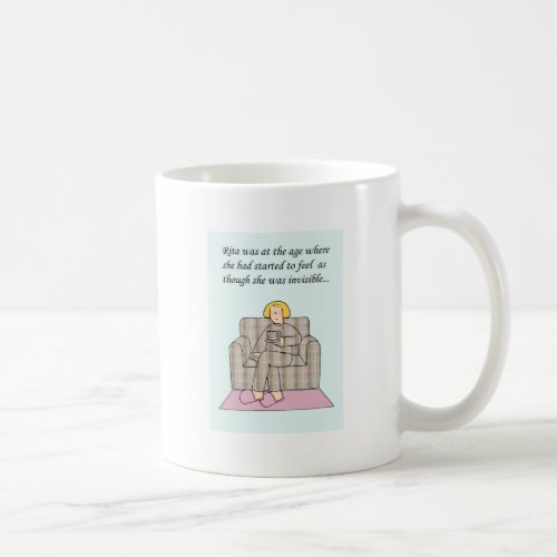 Middle Aged Invisible Woman Cartoon Coffee Mug