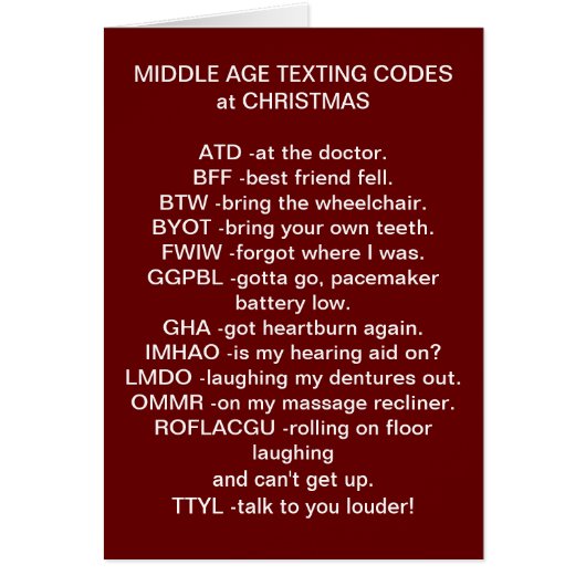 MIDDLE AGED TEXTING CHRISTMAS CARD (Front)