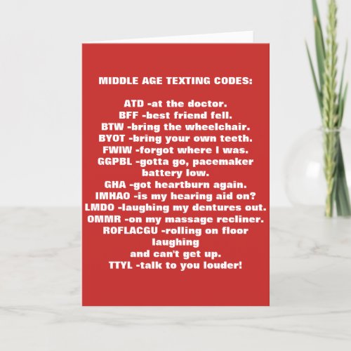 MIDDLE AGED TEXTING CHRISTMAS CARD