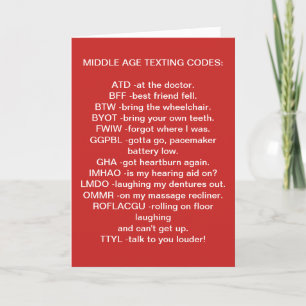 MIDDLE AGED ***TEXTING*** CHRISTMAS CARD