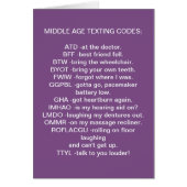 **MIDDLE AGED TEXTING** OVER THE HILL BIRTHDAY (Front)