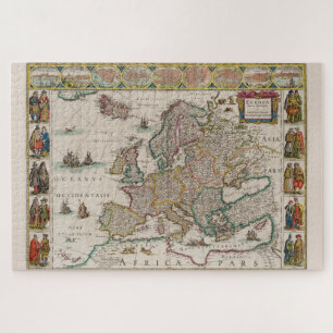 Middle Ages Map of Europe (by Willem Blaeu) Jigsaw Puzzle