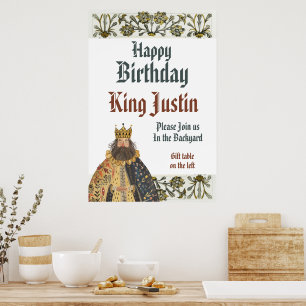 Middle Ages Medieval Renaissance King Birthday Poster