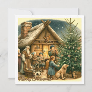 Middle Ages Rustic Christmas Card