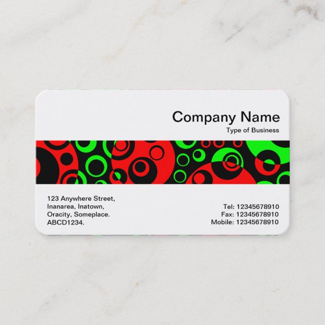 Middle Band - Abstract Bubbles Business Card (Front)