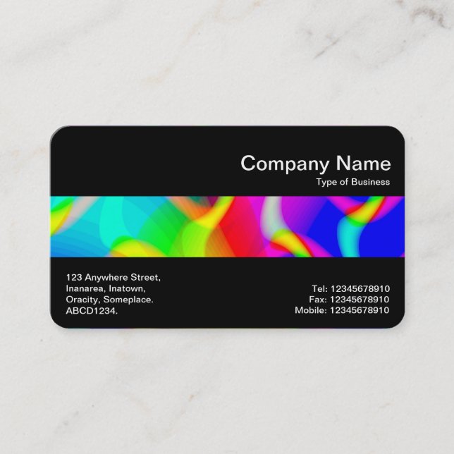 Middle Band (Black) - Colorful Abstract Business Card (Front)