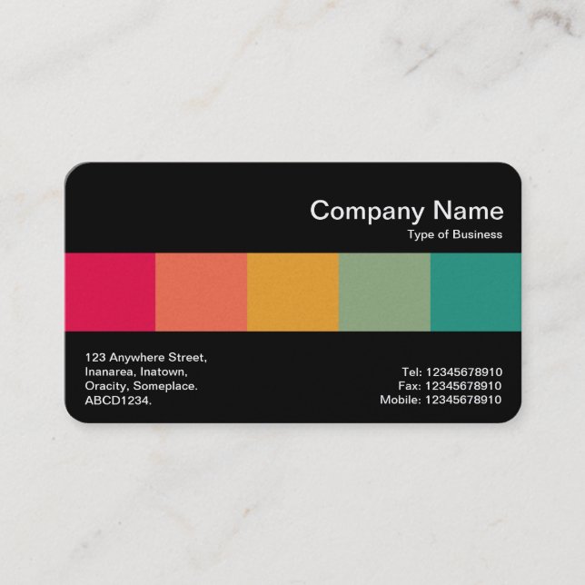 Middle Band (Black-White) - Colors (Gold) Business Card (Front)