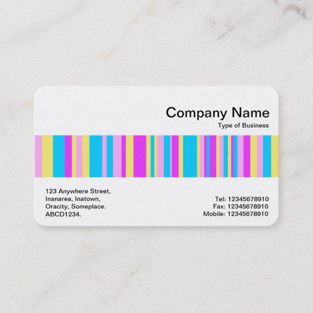 Middle Band - Colorful Stripes Business Card (Front)