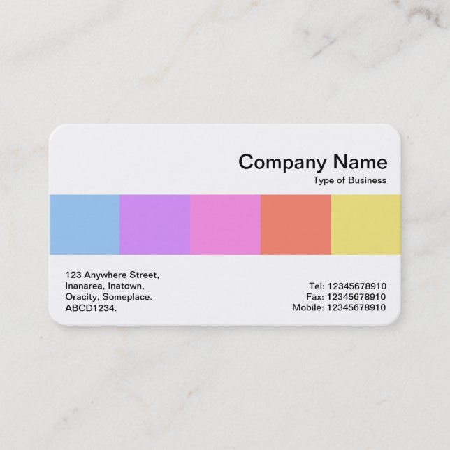 Middle Band - Colors Business Card (Front)