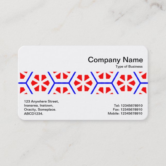 Middle Band - Geometric Flowers Business Card (Front)
