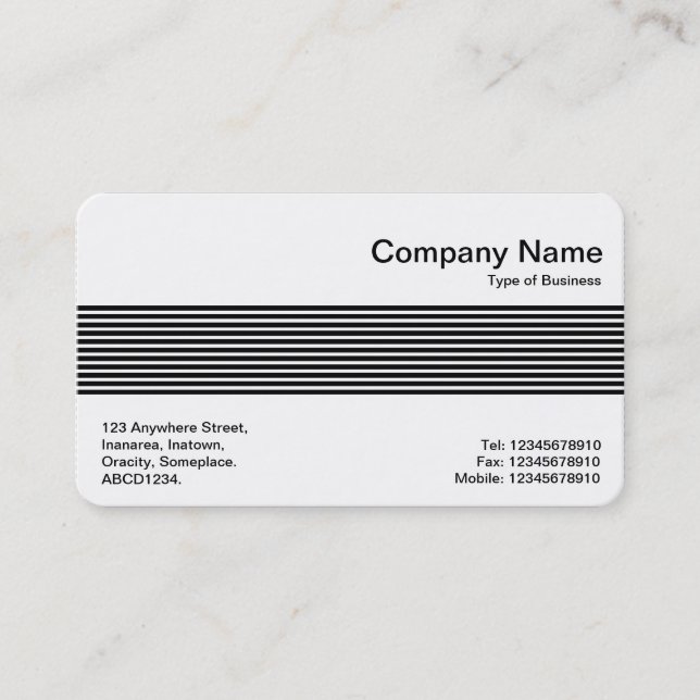 Middle Band - Lines - Black Business Card (Front)