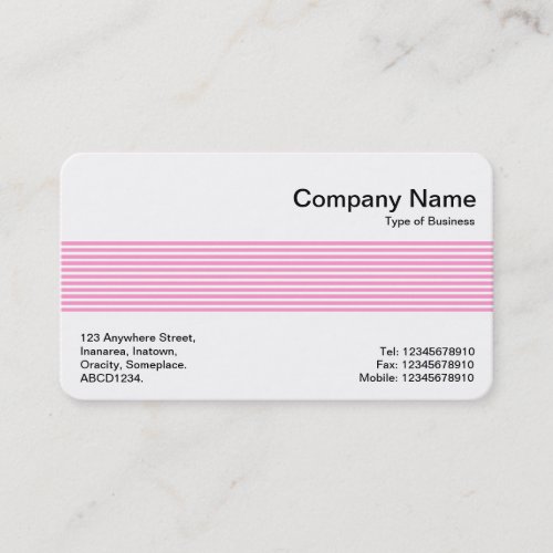 Middle Band _ Lines _ Pink Business Card