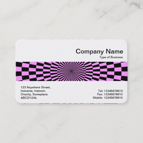 Middle Band _ Op Art Light Violet and Black Business Card