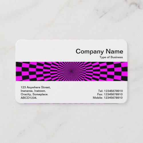 Middle Band _ Op Art Magenta and Black Business Card