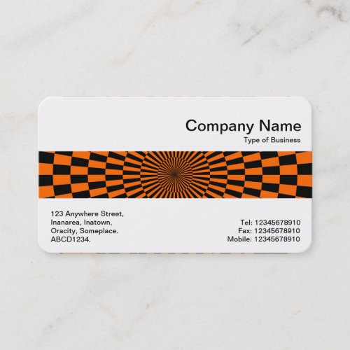 Middle Band _ Op Art Orange and Black Business Card