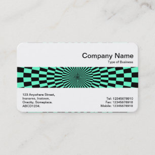 Middle Band - Op Art Turquoise and Black Business Card