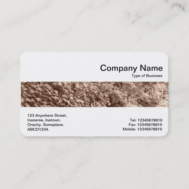 Middle Band - Sepia Leaves Business Card (Front)