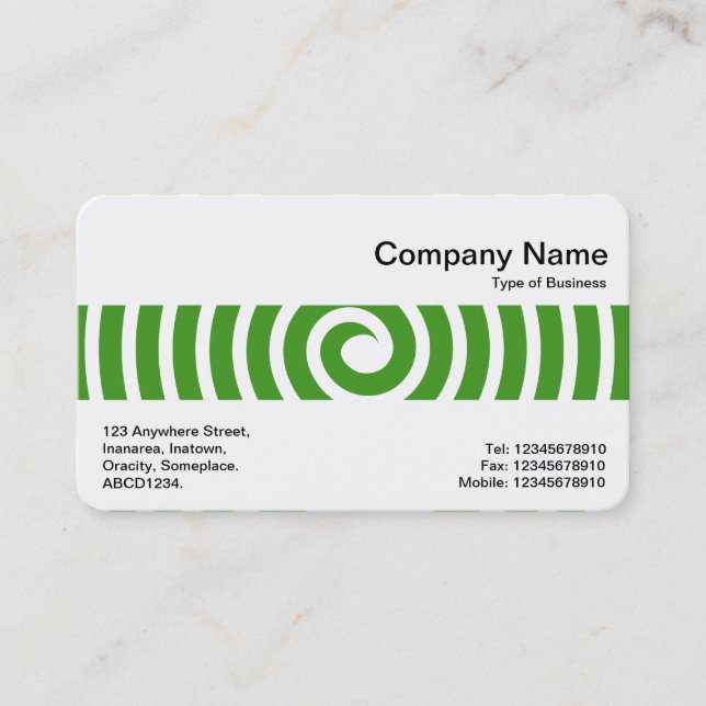 Middle Band - Spiral - Avocado Green Business Card (Front)