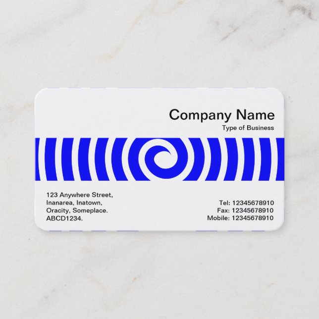 Middle Band - Spiral - Blue Business Card (Front)