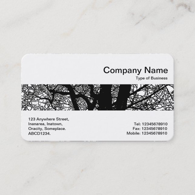 Middle Band - Spiral - High Contrast Branches Business Card (Front)