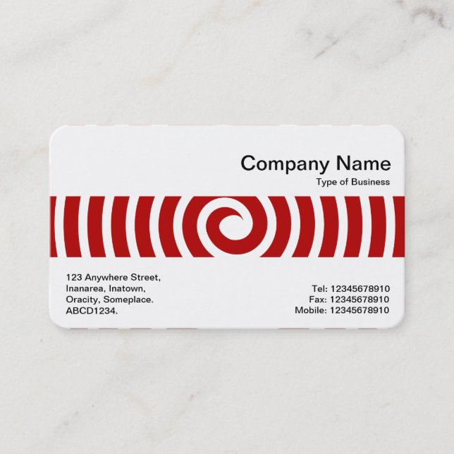 Middle Band - Spiral - Ruby Red Business Card (Front)